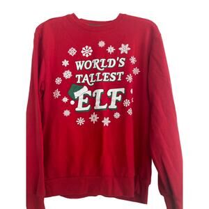 Holiday Time Unisex Adult Sz M (38-40) Christmas Sweatshirt World's Tallest Elf